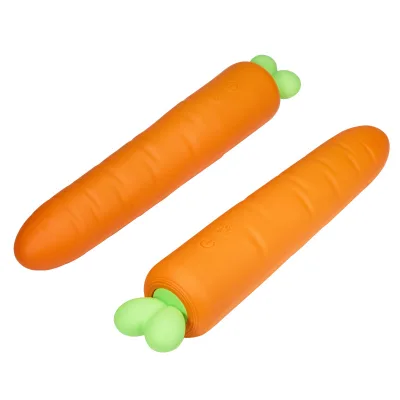 Heated Carrot-shaped Silicone Vibrator with Touch Control & Motion Sensor for Women Home/Office Use