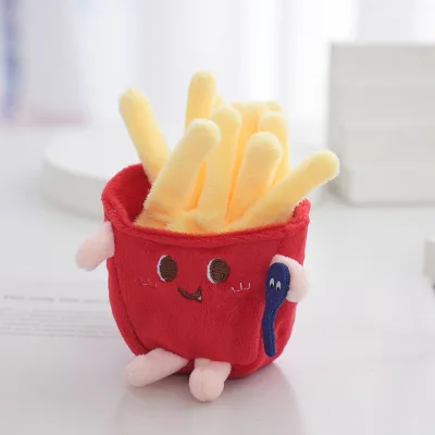 Cross-border New Hamburger Fries Plush Toys Creative Bags Keychain Pendants Dolls Claw Machine Doll Wholesale