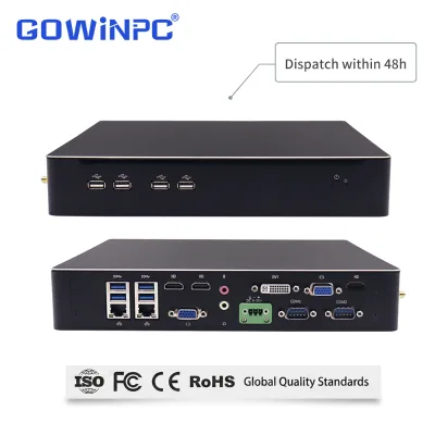 Rugged Industrial Mini PC PCIe X16 Expansion Slot 2RS232 8USB for Automation Control 9700 8500 6500 Windows/Linux OS -40~80C