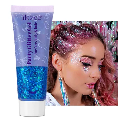 OEM Colorful Mermaid Sequins Face Glitter Gel Halloween Festival Party Rave Accessories Hair Sparkling Body Glitter for Women