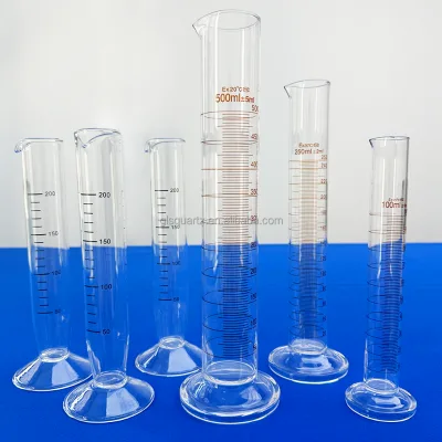 Custom 100ml 500ml 1000ml Graduated Round Borosilicate Laboratory Volumetric Cylinders Borosilicate Glass Measuring Cylinder
