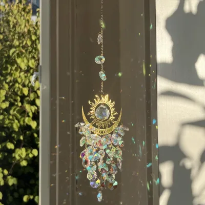 Crystal Wind Chime Prisms Pendant Outdoor Home Patio Garden Decor Outdoor Wind Chime