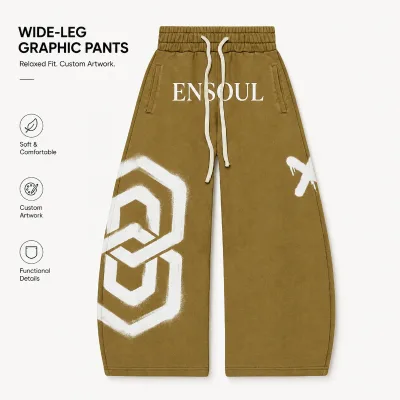 Manufacturer Custom Heavyweight 100%Cotton Sweatpants Streetwear Relaxed Wide Leg Digital Print Straight Baggy Stacked Men Pants