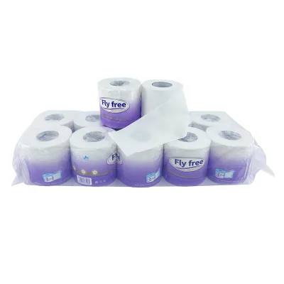 Wood Pulp White Toilet Paper Roll Embossed Low Price Soft 3ply 390 Sheets Home Use Bathroom Tissue