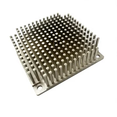 Square Extruded Aluminum TEC Heatsink With Solid Copper Contact Plate