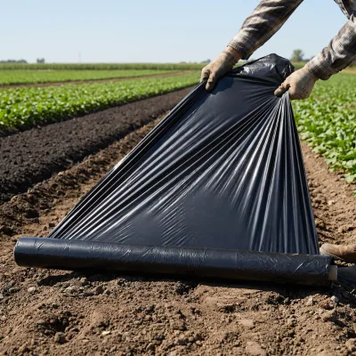 100% Virgin LDPE Black Mulch Film for Vegetable Farming
