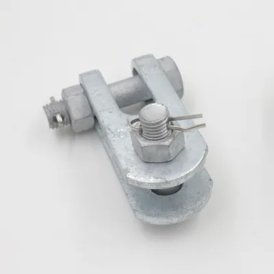 Industrial U-Shape Clevis Fastener with Locking Pin, Zinc-Plated Steel Fork Joint for Suspension & Rigging Hardware
