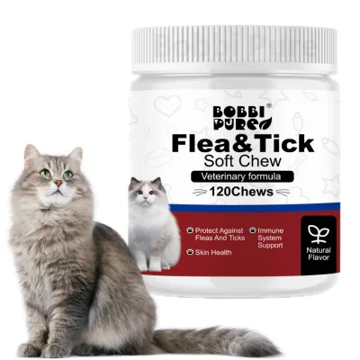 OEM/ODM Wholesale Flea and Tick Treatment Soft Chews for Cats Supplement Itchy Skin Relief Treatment for Cat Supplement 60 Count