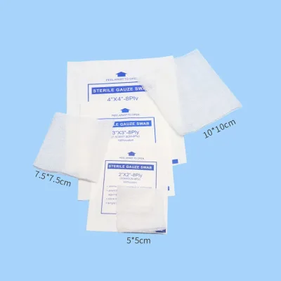 Sterile 2x2 4x4 10x10 10*10 Surgical Gauze Swab Wound Pad Absorbent Sponges Squares Packs CE Certified Class II Flexible Soft