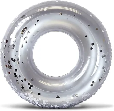 Silver Swim Ring for Adults with Glitter Hot Selling Swim Ring Tube Toys Swimming Pool for  Outdoor Beach Lake and Party