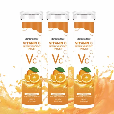 Hot Selling Sweet Orange Flavor Vitamin C Effervescent Tablets 80g Tube Pack Fast Dissolve Daily Nutritional Support Supplement