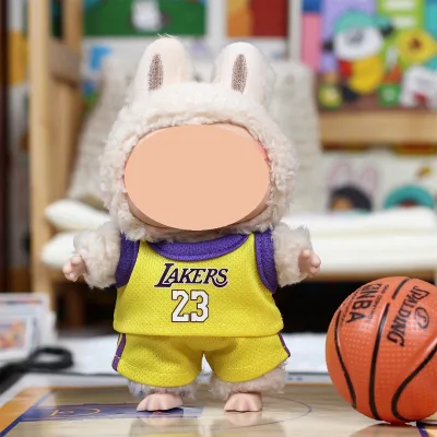 Plush PVC Cartoon Toy Basketball Suit for 17cm Doll (1:10 Scale Unisex) (Excluding Dolls and Shoes)