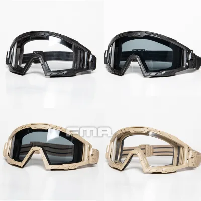 FMA SI Ballistic Goggle 2.0 3mm Thickness Anti-fog Tactical Goggles with Black & Transparent Lenses Polycarbonate+nylon TB1410