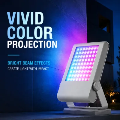 Rectangular Design IP67 Outdoor RGB Floodlight Dynamic Color Changing Spot Lights for Background Wall Decoration