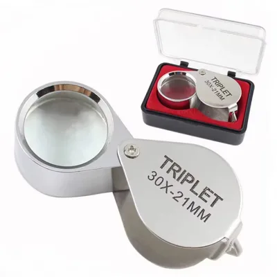 Folding Jewelry Magnifier Portable Pocket Magnifying Glass for Antique Diamond Appreciation 10x / 20x / 30x Magnification