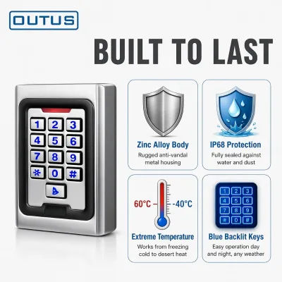 OUTUS Smart Access Control Keypad Tuya WiFi Door Access Control System Waterproof Metal Fingerprint Access Control System Keypad