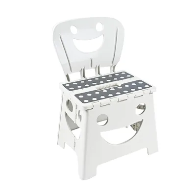 Backrest Folding Chair Colorful Plastic Portable Folding Step Stool PP Plastic Foot Picnic Stool