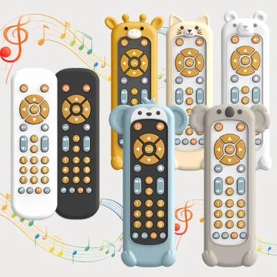 Simulate TV Remote Control Toy With a Soft Silicone Cover and Multiple Language Educational Electronic Musical Toy for Baby