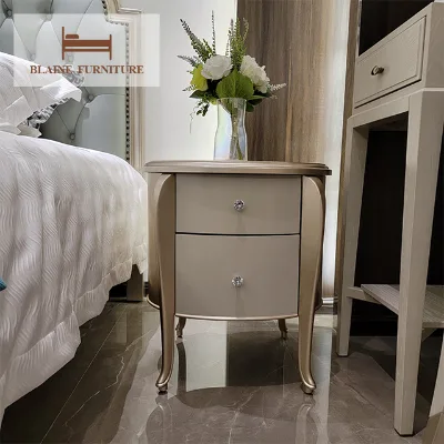 Luxury Wooden Night Table 2024 New Trend Design European Style Bedroom Furniture Living Room Use