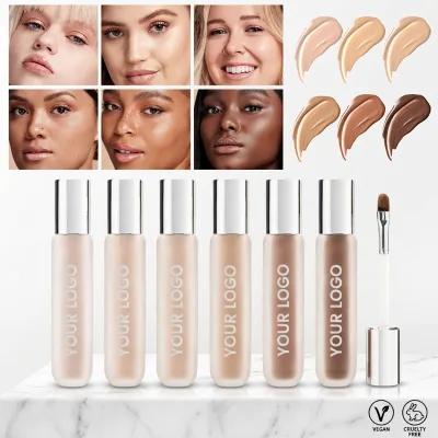 Private Label Liquid Concealer No Logo Full Coverage Cover Acne Marks Spots Non Caking Long Lasting Face Concealer Makeup OEM