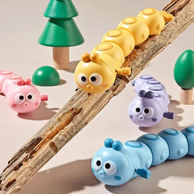 Interactive Baby Crawling Toy Children's Cute Cartoon Chained Caterpillar Fun Moving & Running Small Animals Plastic Guide Gifts