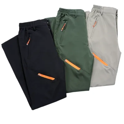 Men's Women's Outdoor Sports Pants Quick-Drying Ice Silk Summer Thin Casual Hiking Breathable Elastic Assault Soft Shell Knitted