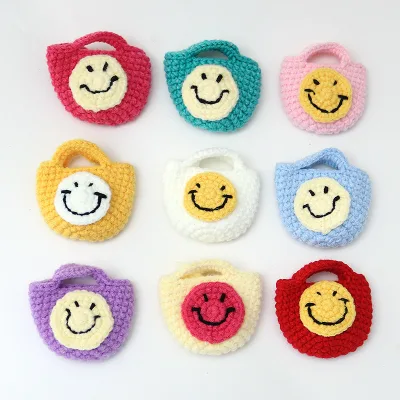 New Style Crochet Wool Coin Purse Cute Single-shoulder Crossbody Bag Finished Earphone Bag Hand-knitted Keychain