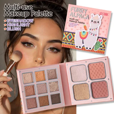 Triple Face Makeup Tray, Eyeshadow Blush Highlight Powder, Sweat Resistant Pocket Size Viral Shades for All Complexions