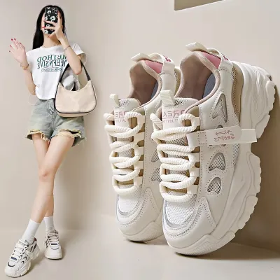 White Sneakers Women Trainers Platform Korean Fashion Chunky Sneakers Ladies Tenis Casual s Woman Dad s