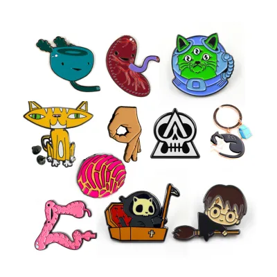 Custom Metal Cartoon Medical Enamel Pin Set Backing Card Halloween Brain Entrails Kidney Soft Hard Enamel Pins