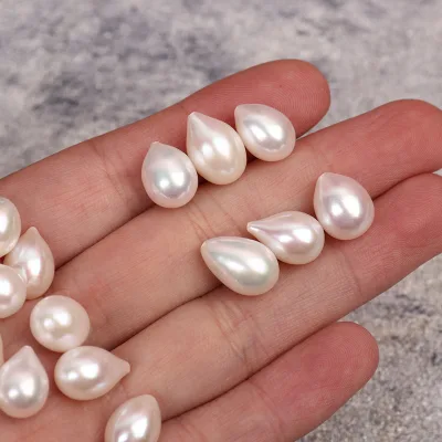 New Lunched 8mm Half Bored Pearl Accessories for Earring and Necklace Drop Shaped Fresh Water Loose Pearls