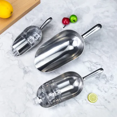 Factory Direct Supermarket Ice Shovel 6/12/38/85oz Bar Aluminum Alloy Sugar Flour Candy Grain Pet Food Handle Direct Metal Ice