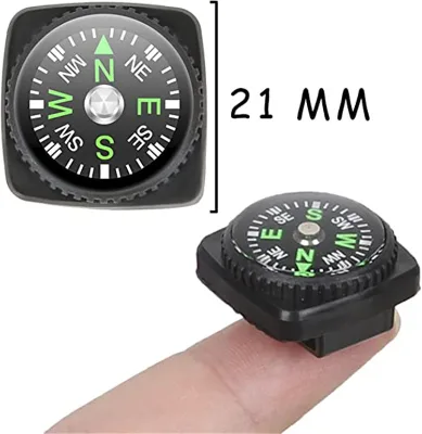 20mm Round Outdoor Compass with Pointer Dial Display Small Portable Navigation Tool