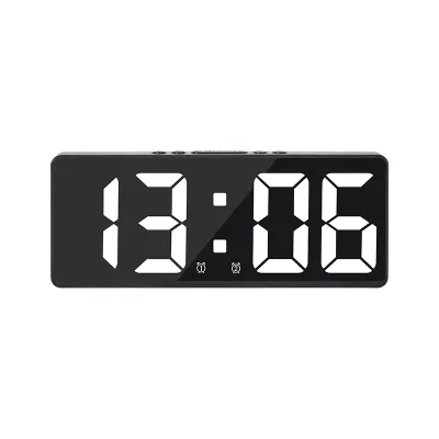 Modern Multi-Function LED Alarm Clock with Temperature Display Date Quartz 6628 for Students Dormitory Use