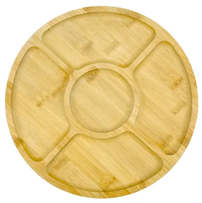 Customised Natural Bamboo Snack Plate Classic Appetizer Plate Serving Tray
