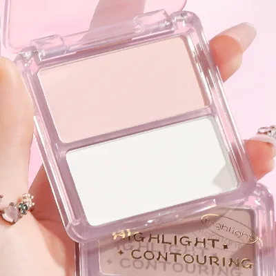 MINSHZEE Two-color Highlight Facelift Plate Brightens Sleeping Silkworm Nose Shadow Facelift Powder Blusher Plate Cross-border