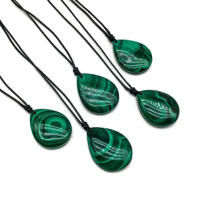 Wholesale Natural Crystal Malachite Pendant Crystal Craft Green Malachite Pendant for Gift