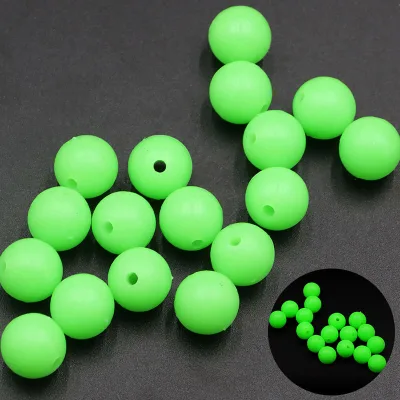 Fishing Line Beads Hard/Soft Beads Fishing Round Glow Beads Fishing Accessories for Saltwater Catfish Bait Rigs