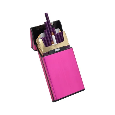 2026 High Quality Women Slim 20pcs Aluminum Alloy Cigarette Case Box Custom Cigarette Case for Slim Cigarettes