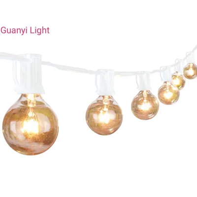 ETL Listed 25FT Vintage G40 Christmas Patio Lights, 25 Clear Globe Bulbs Dimmable 120V IP44, Outdoor Holiday String