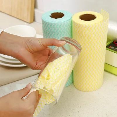 Home Use Spunlace Non Woven Fabric Disposable Kitchen Cleaning Wipes