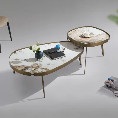 Adjustable Cheap Wholesale White Metal Nesting Coffee Table Modern Coffee Tables Set for Living Room