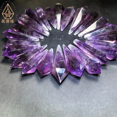 Kindfull Hot Selling Amethyst Wands Hand Made Natural Crystal Meditation Quartz Amethyst Sceptors  for Decoration