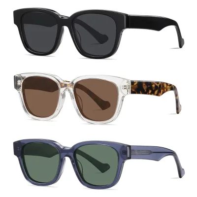 OEM Unisex Fashion Black Polarized Shades High Quality Acetate Sun Glasses Custom Logo Acetate Polarized Sunglasses
