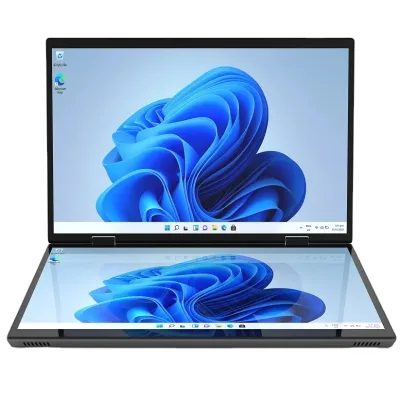 2024 Special 14"+14" Inch Dual Screen Laptop Touch PC RAM 32GB ROM 2TB Double Screen Yoga Laptop 360 Degrees Fold Design Editor