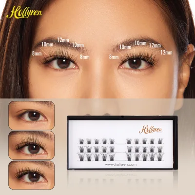 Individual Self Grafting Clusters Eyelash Extension Segmented Lashes Natural Light Volume Bundles