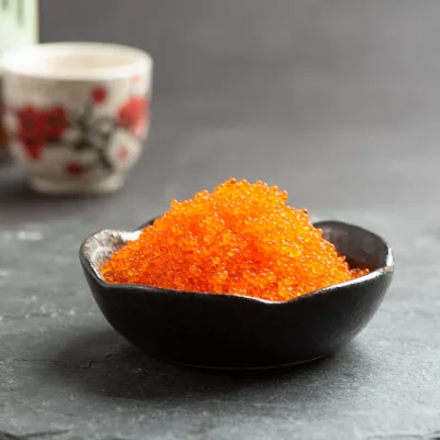 Frozen Peruvian Flying Fish Roe Large Grain Popping Texture Meal Prep Ingredient BRC Certified Wholesale Bulk 1kg