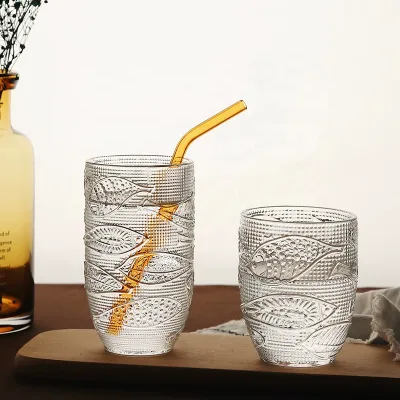 Aikeyi 350ml/450ml Simple European Style Lead-Free Glass Cup Dishwasher Safe for Water Beverages Wine & Juice