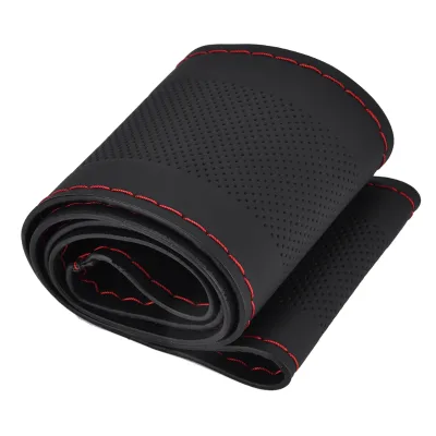 Universal Car Anti Skid Top Genuine Leather Steering Wheel Cover Shell