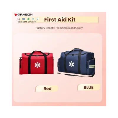 Good Quality Durable Nylon Medical Kit EMS Shoulder Bag 4 Large Compartments Manual Power Source for Emergency Medical Supplies